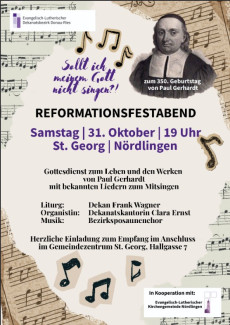 Plakat zum Reformationsfestabend